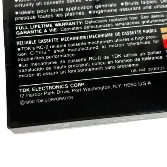 Lot 5 New Sealed TDK D90 Normal Position TYPE I Blank Audio Cassette Tapes 1990 - Picture 8 of 10